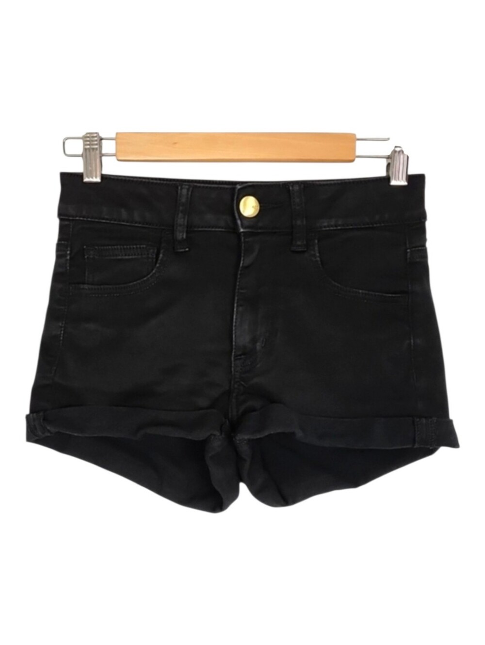 American Eagle Womens Super Super Stretch AEO Sateen Hi Rise Shortie Shorts Sz 4